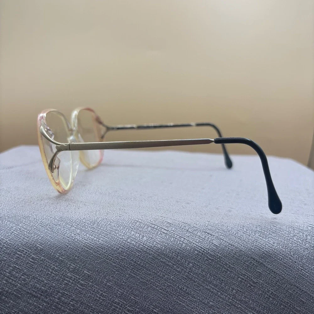 Luxottica Colleen Eyeglasses Women OS Pink Clear Gradient Vintage Librarian-core